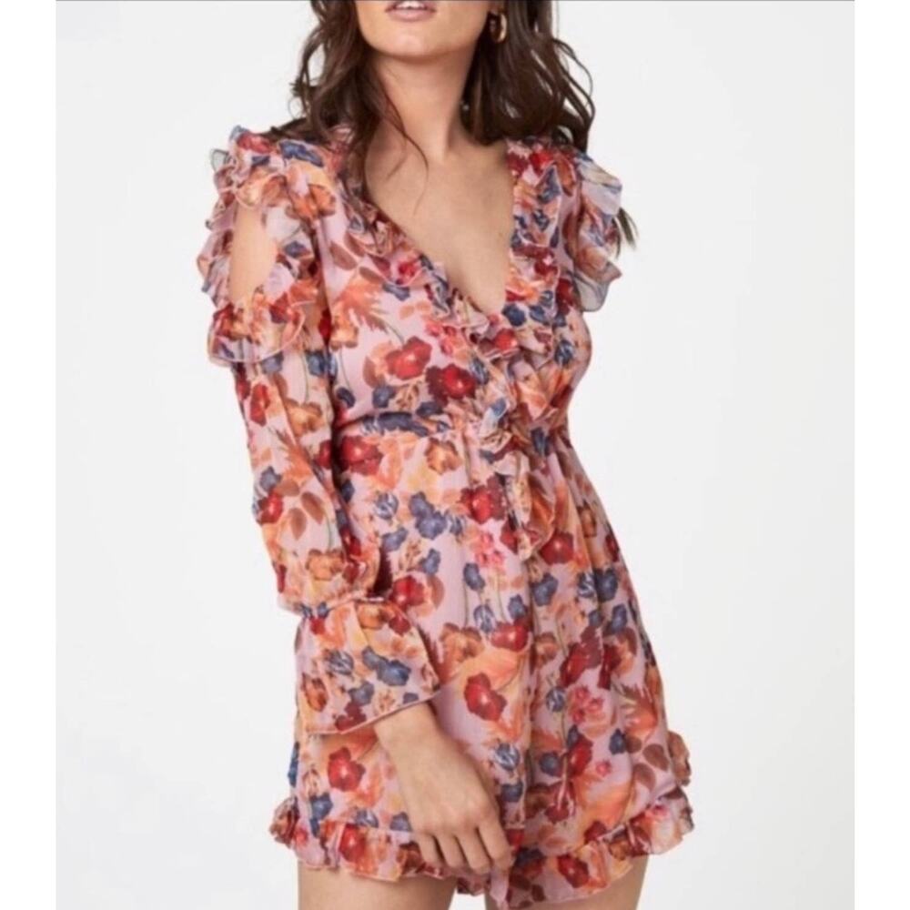 Few Moda Cold-Shoulder Ruffled Romper - Picture 3 of 8